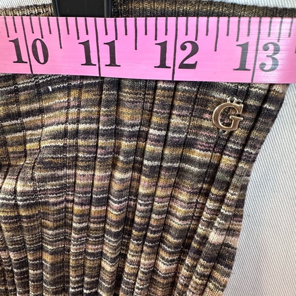 GUESS Cinched Front Anika Multicolor Striped 
Ribbed skirt - Picture 4 of 6